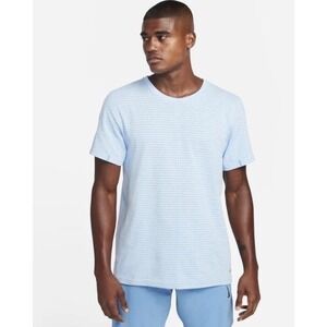 Nike Dri-Fit Men's Yoga Sky Blue  DQ4828-422 Loose Fit Yoga Shirt SMALL TALL